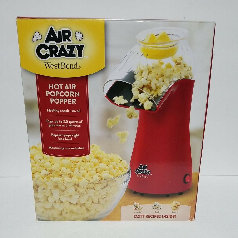 Air Crazy West Bend Hot Air Popcorn Popper Red